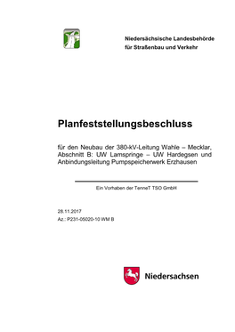 Planfeststellungsbeschluss