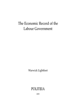 The Economic Record of the Labour Government