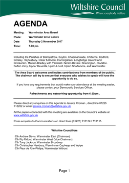 (Public Pack)Agenda Document for Warminster Area Board, 02/11/2017 19:00