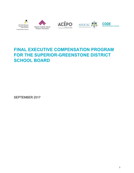 Executive Compensation Program for the Superior-Greenstone District School Board