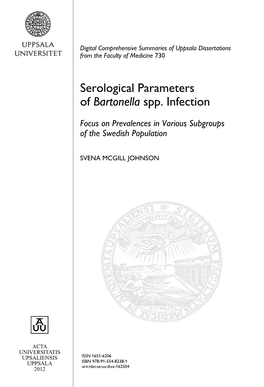 Serological Parameters of Bartonella Spp. Infection