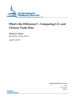 What's the Difference?--Comparing U.S. and Chinese Trade Data