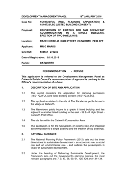 15/01722/Ful (Full Planning Application) & 15/01723/Lbc (Listed Building Consent)