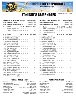 Tonight's Game Notes #Prideoftheprairies