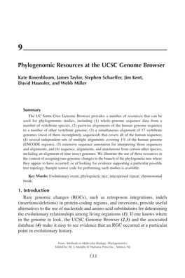 Phylogenomic Resources at the UCSC Genome Browser