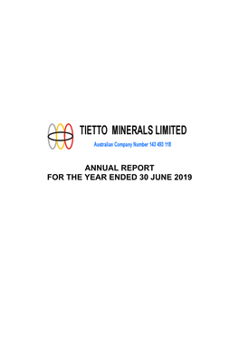 Annual Report for the Year Ended 30 June 2019