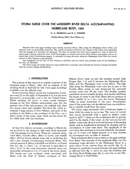 Storm Surge Over the Mississippi River Delta Accompanying Hurricane Betsy, 1965