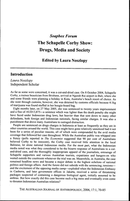 The Schapelle Corby Show: Drugs, Media and Society Edited by Laura