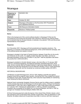 Nicaragua (25 October 2001) Page 1 of 7