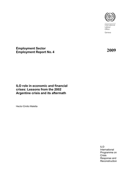 ILO Role in Economic and Financial Crises : Lessons from the 2002