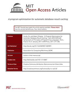 A Program Optimization for Automatic Database Result Caching