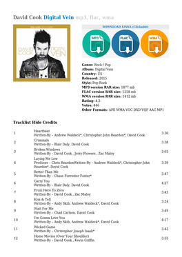 David Cook Digital Vein Mp3, Flac, Wma