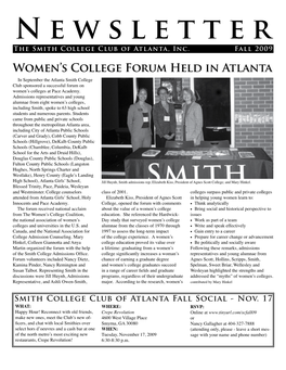 Newsletter the Smith College Club of Atlanta, Inc