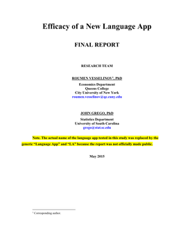 Efficacy of a New Language App