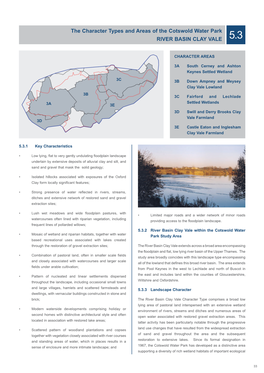 The Character Types and Areas of the Cotswold Water Park RIVER BASIN CLAY VALE 5.3