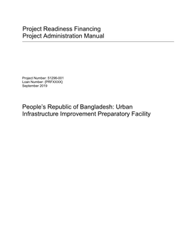 Project Readiness Financing for Urban