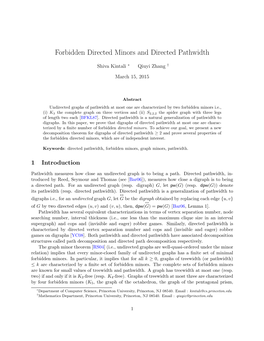 Forbidden Directed Minors and Directed Pathwidth