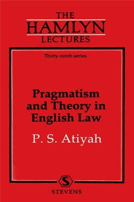 Pragmatism and Theory in English Law