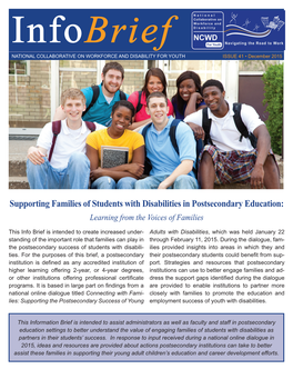 Supporting Families of Students with Disabilities in Postsecondary Education: Learning from the Voices of Families