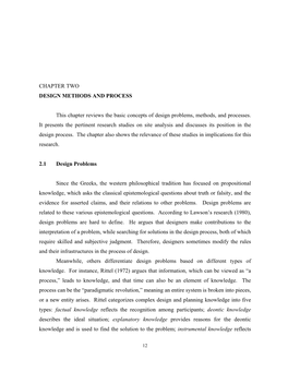 CHAPTER TWO DESIGN METHODS and PROCESS This Chapter