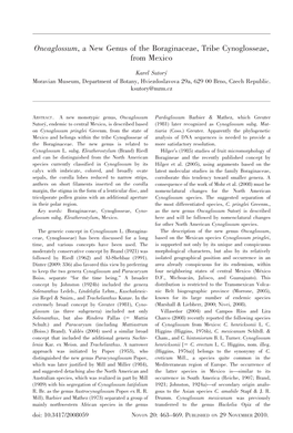 Oncaglossum, a New Genus of the Boraginaceae, Tribe Cynoglosseae, from Mexico