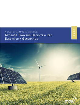 Attitude Towards Decentralized Electricity Generation 2 | Attitude Towards Decentralized Electricity Generation the MPW Study