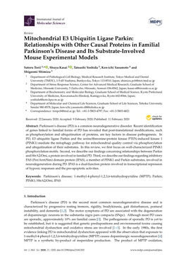 Mitochondrial E3 Ubiquitin Ligase Parkin: Relationships with Other