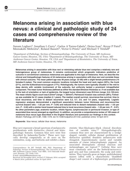 Melanoma Arising in Association with Blue Nevus