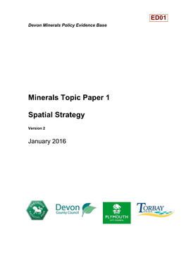 Minerals Topic Paper 1 Spatial Strategy