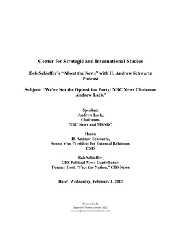 Center for Strategic and International Studies