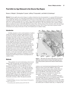 Post Little Ice Age Rebound in the Glacier Bay Region