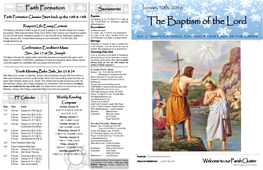 The Baptism of the Lord Respect Life Essay Contest Reconciliation the Respect Life Essay Contest Is Open to Youth in Grades 5-12