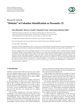 “Mohsite” of Colomba: Identification As Dessauite-(Y)