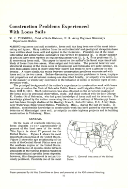 Construction Problems Experienced with Loess Soils