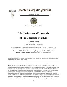 The Tortures and Torments of the Christian Martyrs