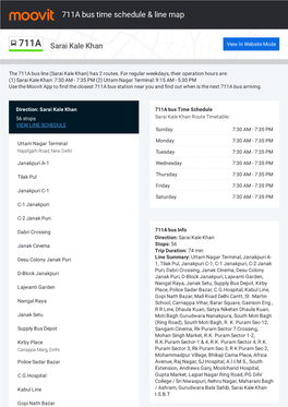 711A Bus Time Schedule & Line Route