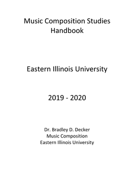 EIU Music Composition Studies Handbook 19-20