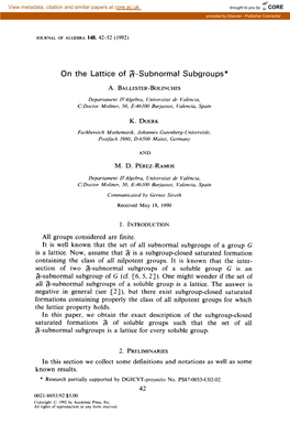 On the Lattice of S-Subnormal Subgroups*