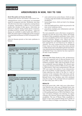 View Arboviruses in Nsw, 1991 to 1999