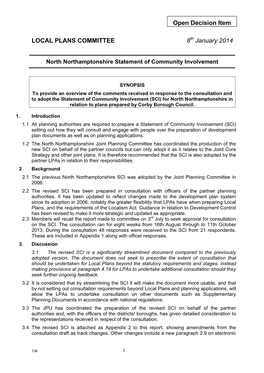 Open Decision Item LOCAL PLANS