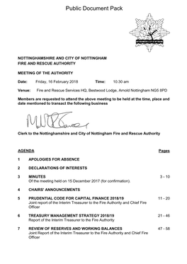 (Public Pack)Agenda Document for Nottinghamshire & City Of