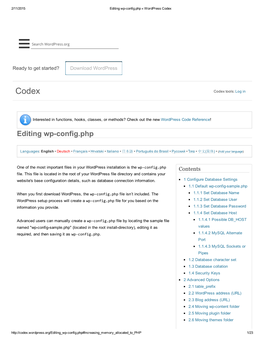 Editing Wpconfig.Php