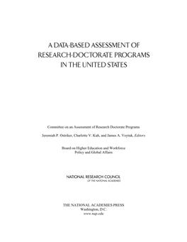 A Data-Based Assessment of Research-Doctorate Programs in the United States