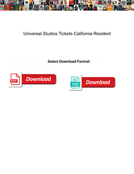Universal Studios Tickets California Resident