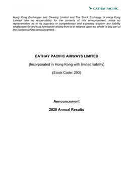 Cathay Pacific Airways Limited