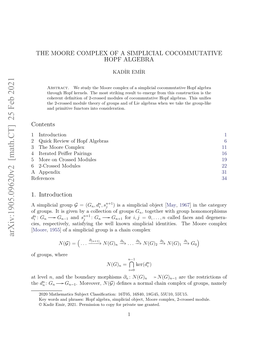 The Moore Complex of a Simplicial Cocommutative Hopf Algebra 3