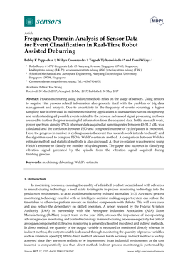 Frequency Domain Analysis of Sensor Data for Event Classification in Real-Time Robot Assisted Deburring