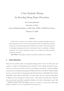 A New Symbolic Writing for Encoding String Figure Procedures