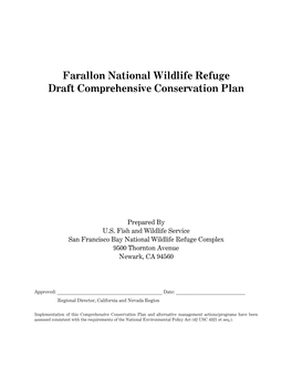 Farallon National Wildlife Refuge Draft Comprehensive Conservation Plan