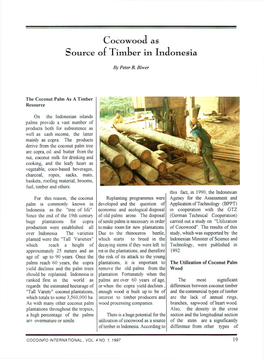 Cocowood As Source of Timber in Indonesia